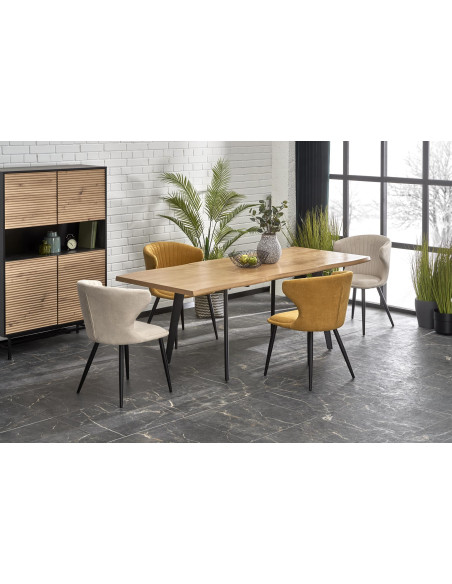 DICKSON_2 Stół Rozkładany Dąb Naturalny 150-210cm - Przestrzeń i Komfort