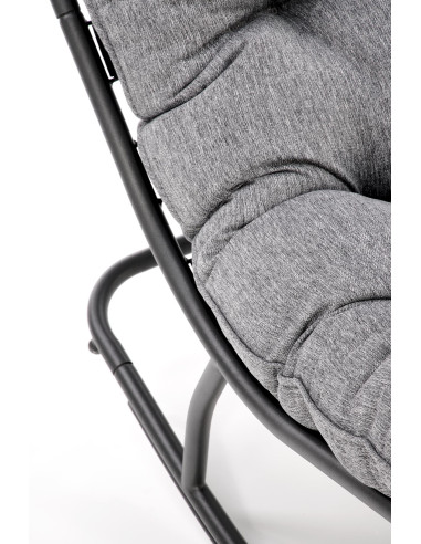 GATTO Fotel Pikowany Popielaty Tkanina/Stal - Miękki i Komfortowy