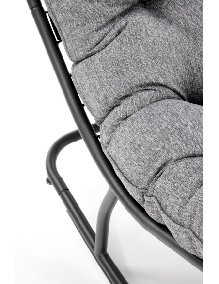 GATTO Fotel Pikowany Popielaty Tkanina/Stal - Miękki i Komfortowy