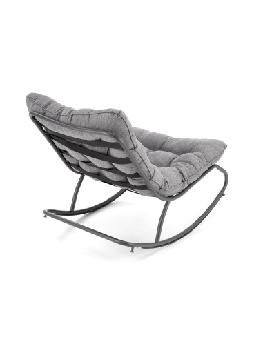 GATTO Fotel Pikowany Popielaty Tkanina/Stal - Miękki i Komfortowy