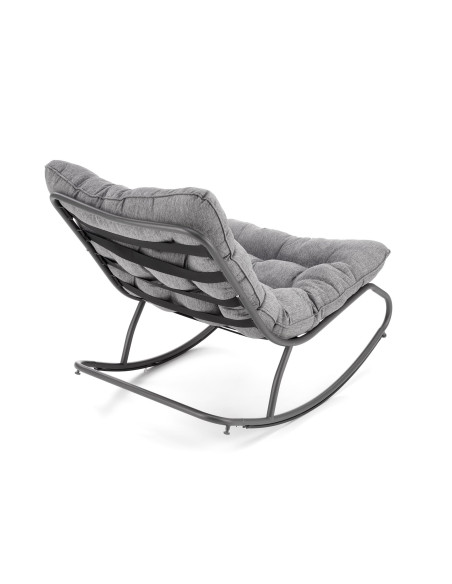 GATTO Fotel Pikowany Popielaty Tkanina/Stal - Miękki i Komfortowy