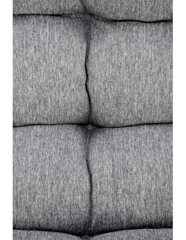 GATTO Fotel Pikowany Popielaty Tkanina/Stal - Miękki i Komfortowy