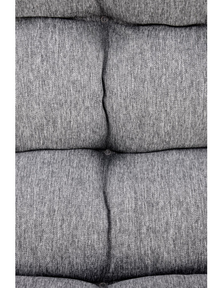 GATTO Fotel Pikowany Popielaty Tkanina/Stal - Miękki i Komfortowy