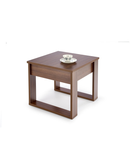 NEA Kwadratowa Ława z Szufladą Ciemny Orzech 60x60cm - Ciepło i Styl