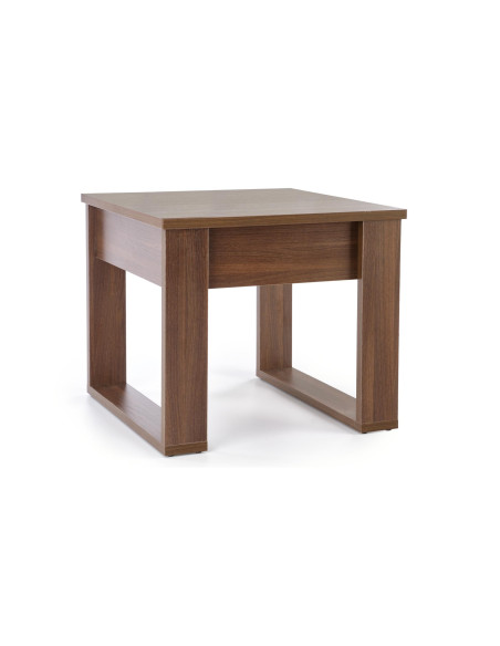 NEA Kwadratowa Ława z Szufladą Ciemny Orzech 60x60cm - Ciepło i Styl