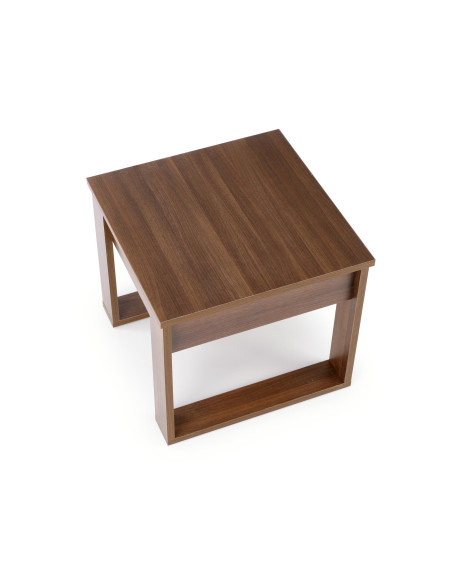 NEA Kwadratowa Ława z Szufladą Ciemny Orzech 60x60cm - Ciepło i Styl