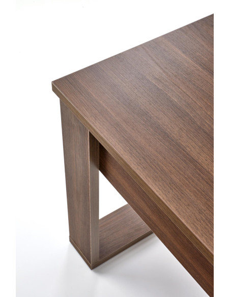 NEA Kwadratowa Ława z Szufladą Ciemny Orzech 60x60cm - Ciepło i Styl