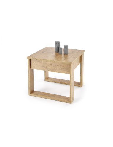 NEA Kwadratowa Ława z Szufladą Dąb Wotan 60x60cm - Nowoczesność i Wygoda