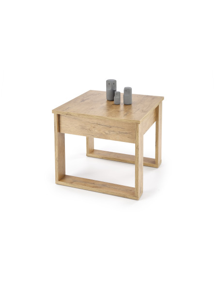 NEA Kwadratowa Ława z Szufladą Dąb Wotan 60x60cm - Nowoczesność i Wygoda