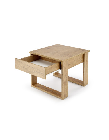 NEA Kwadratowa Ława z Szufladą Dąb Wotan 60x60cm - Nowoczesność i Wygoda