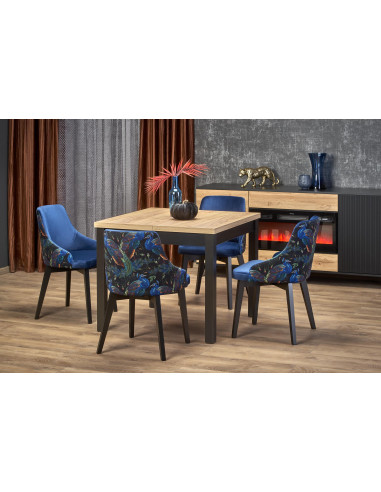 TIAGO Stół Rozkładany Dąb Craft/Czarny 90-125cm - Elegancja i Funkcjonalność