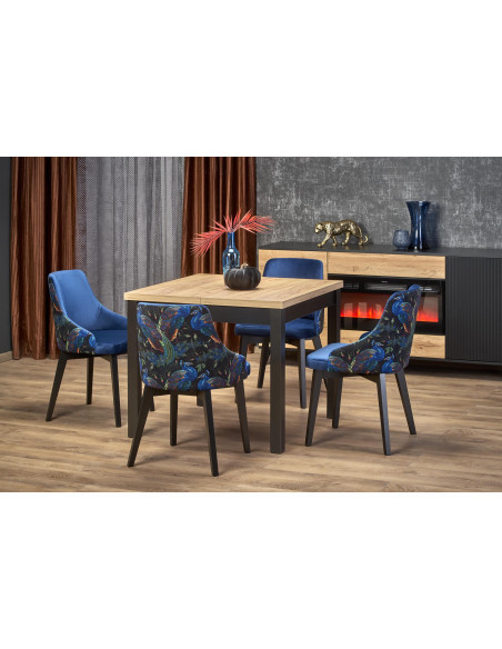 TIAGO Stół Rozkładany Dąb Craft/Czarny 90-125cm - Elegancja i Funkcjonalność