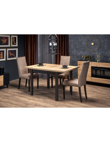 TIAGO Stół Rozkładany Dąb Craft/Czarny 90-125cm - Elegancja i Funkcjonalność