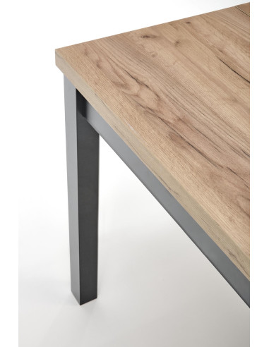 TIAGO Stół Rozkładany Dąb Craft/Czarny 90-125cm - Elegancja i Funkcjonalność