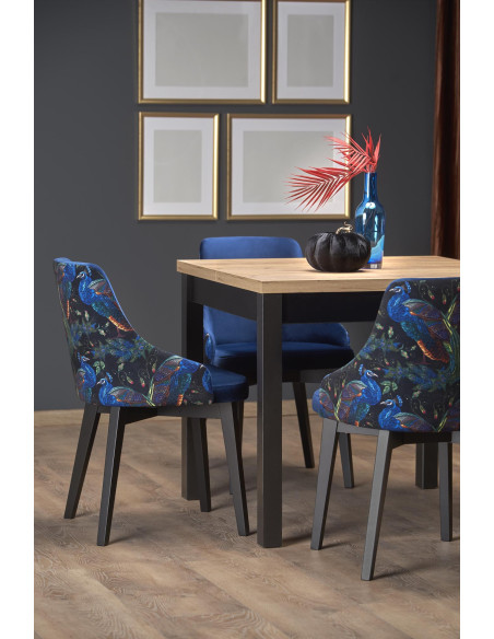 TIAGO Stół Rozkładany Dąb Craft/Czarny 90-125cm - Elegancja i Funkcjonalność