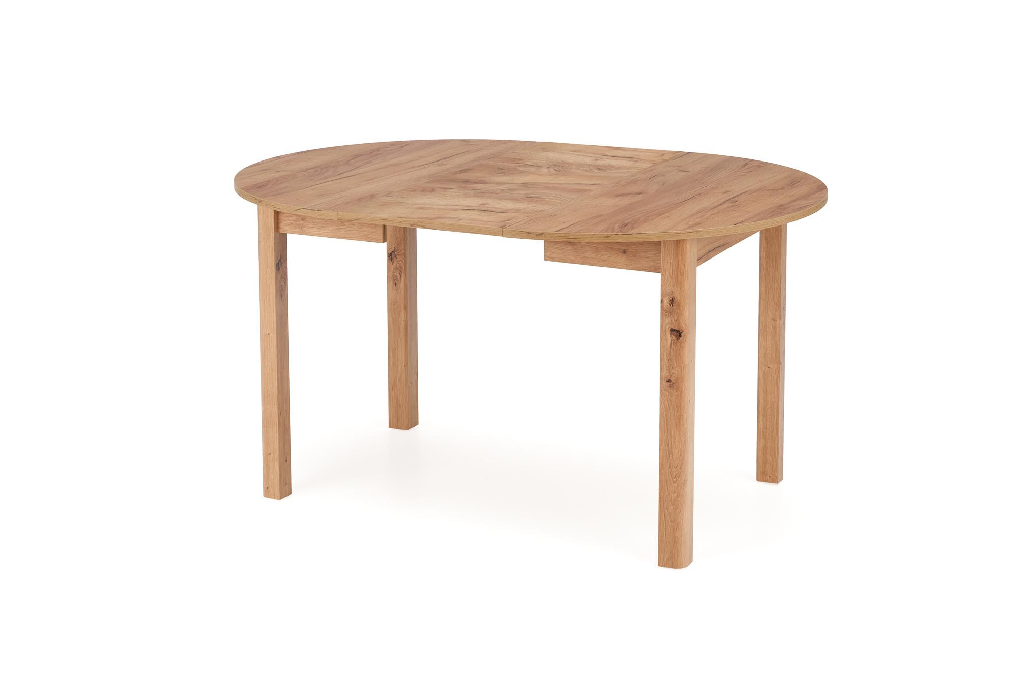 Rozkładany stół WĘŻYR z dębu craft – widok z przodu.