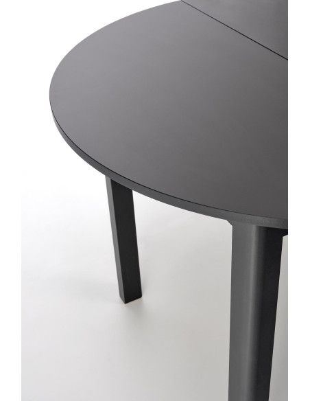 RINGO Stół Rozkładany Okrągły Czarny 102-142cm - Nowoczesność i Klasa