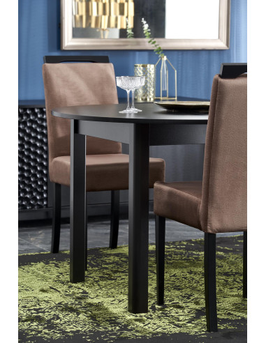 RINGO Stół Rozkładany Okrągły Czarny 102-142cm - Nowoczesność i Klasa