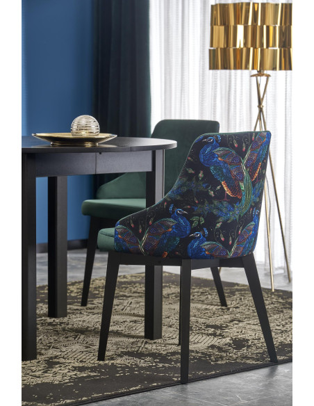 RINGO Stół Rozkładany Okrągły Czarny 102-142cm - Nowoczesność i Klasa