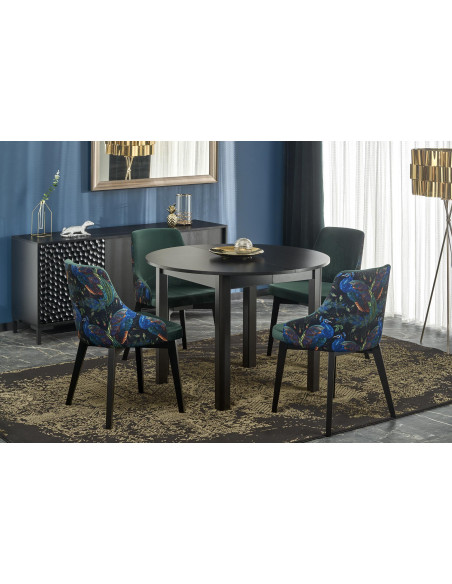 RINGO Stół Rozkładany Okrągły Czarny 102-142cm - Nowoczesność i Klasa