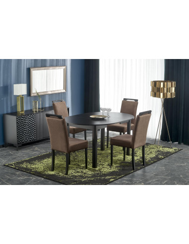 RINGO Stół Rozkładany Okrągły Czarny 102-142cm - Nowoczesność i Klasa