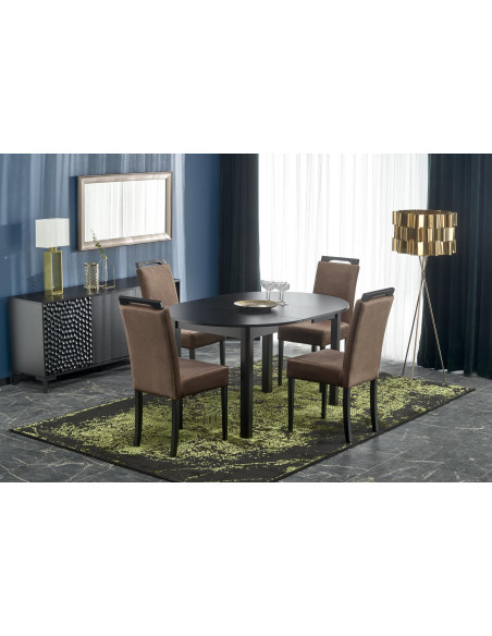 RINGO Stół Rozkładany Okrągły Czarny 102-142cm - Nowoczesność i Klasa