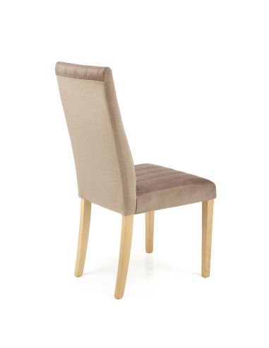 DIEGO_2 Krzesło Bukowe Velvet Pikowany Pasy MONOLITH 09 Beżowy - Elegancja