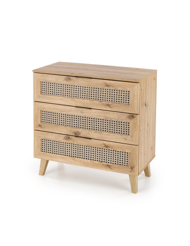 BORNEO KM-2 Komoda Dąb Artisan 80x40cm - Styl i Przechowywanie