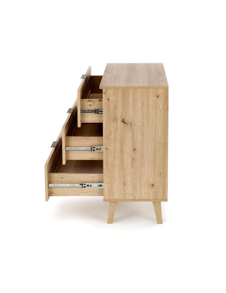 BORNEO KM-2 Komoda Dąb Artisan 80x40cm - Styl i Przechowywanie