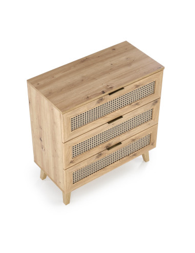 BORNEO KM-2 Komoda Dąb Artisan 80x40cm - Styl i Przechowywanie