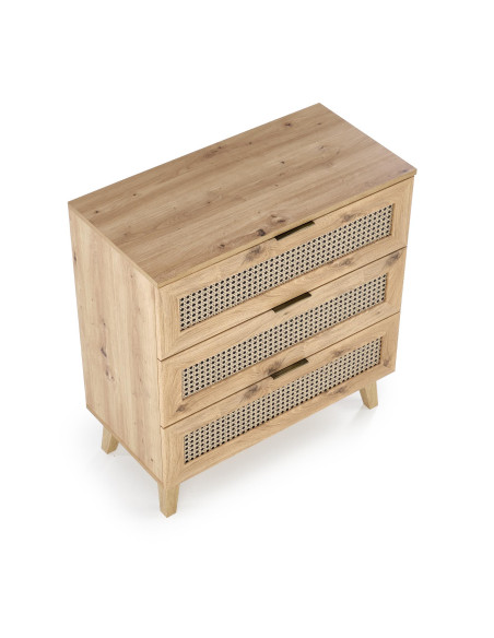 BORNEO KM-2 Komoda Dąb Artisan 80x40cm - Styl i Przechowywanie