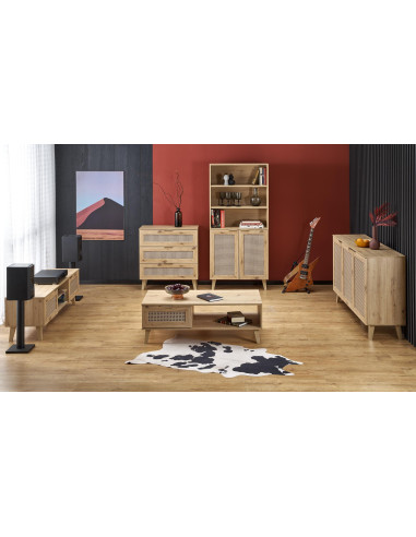 BORNEO Stolik RTV Dąb Artisan 150x40x45cm - Funkcjonalność w Designie