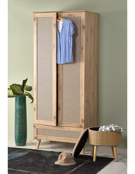 BORNEO Szafa Dąb Artisan 80x57x200cm - Przechowywanie z Klasą