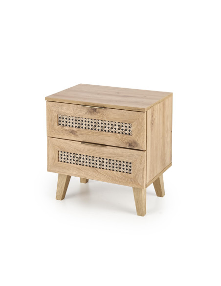 BORNEO Szafka Nocna Dąb Artisan 50x34x52cm - Stylowy Akcent w Sypialni