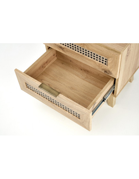 BORNEO Szafka Nocna Dąb Artisan 50x34x52cm - Stylowy Akcent w Sypialni