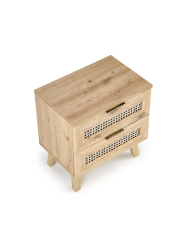 BORNEO Szafka Nocna Dąb Artisan 50x34x52cm - Stylowy Akcent w Sypialni