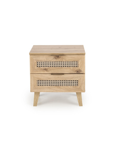 BORNEO Szafka Nocna Dąb Artisan 50x34x52cm - Stylowy Akcent w Sypialni