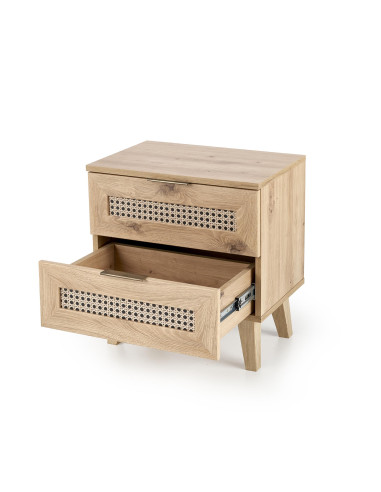 BORNEO Szafka Nocna Dąb Artisan 50x34x52cm - Stylowy Akcent w Sypialni