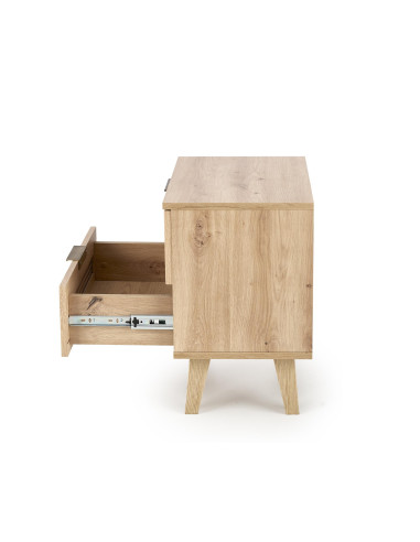 BORNEO Szafka Nocna Dąb Artisan 50x34x52cm - Stylowy Akcent w Sypialni