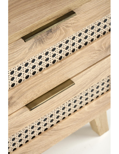 BORNEO Szafka Nocna Dąb Artisan 50x34x52cm - Stylowy Akcent w Sypialni