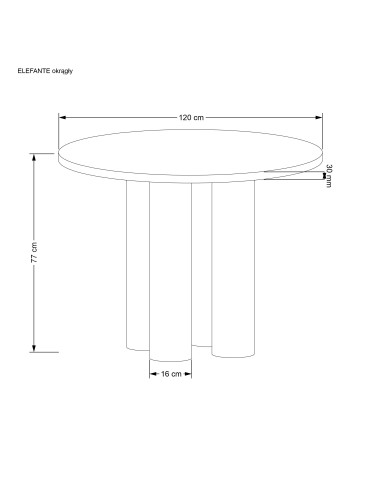 ELEFANTE Stół Okrągły Dąb Naturalny Fi120cm - Elegancja i Styl