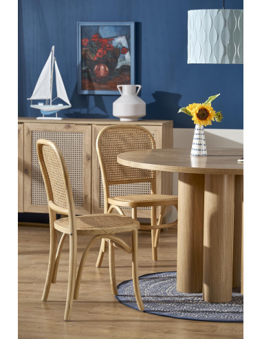 ELEFANTE Stół Okrągły Dąb Naturalny Fi120cm - Elegancja i Styl