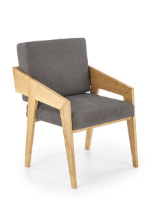 FREEDOM Fotel Drewno Dębowe Ciemny Popiel 61x67x90cm - Naturalny Styl