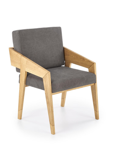 FREEDOM Fotel Drewno Dębowe Ciemny Popiel 61x67x90cm - Naturalny Styl