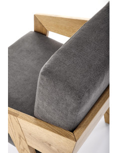 FREEDOM Fotel Drewno Dębowe Ciemny Popiel 61x67x90cm - Naturalny Styl 2