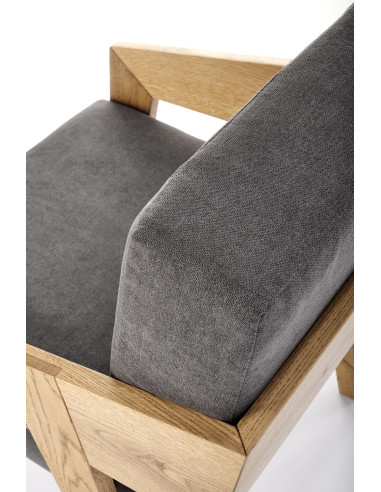 FREEDOM Fotel Drewno Dębowe Ciemny Popiel 61x67x90cm - Naturalny Styl