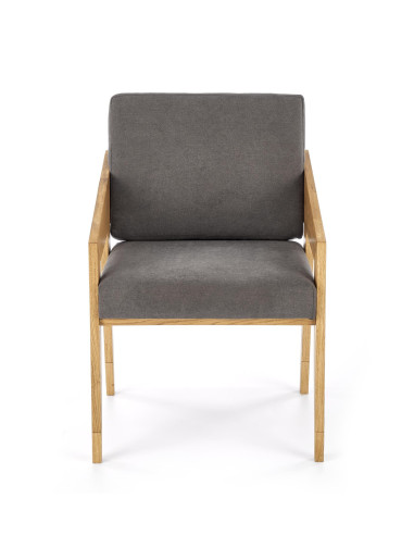 FREEDOM Fotel Drewno Dębowe Ciemny Popiel 61x67x90cm - Naturalny Styl