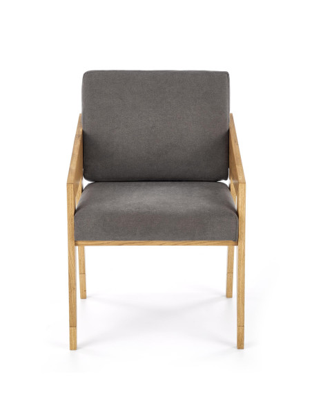 FREEDOM Fotel Drewno Dębowe Ciemny Popiel 61x67x90cm - Naturalny Styl