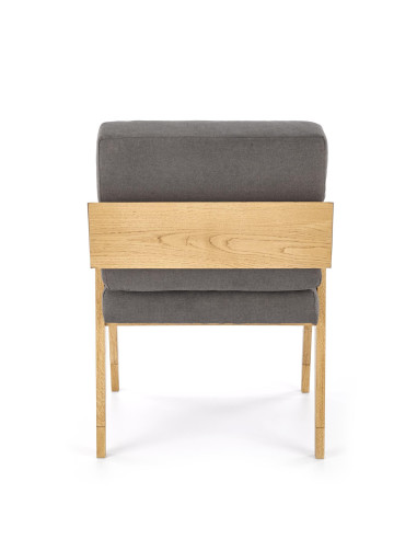 FREEDOM Fotel Drewno Dębowe Ciemny Popiel 61x67x90cm - Naturalny Styl