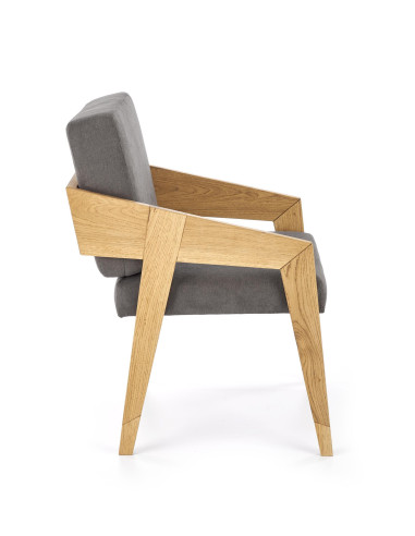 FREEDOM Fotel Drewno Dębowe Ciemny Popiel 61x67x90cm - Naturalny Styl